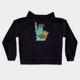 Statue Of Liberty Pizza Independence Day 4th July Kids Hoodie